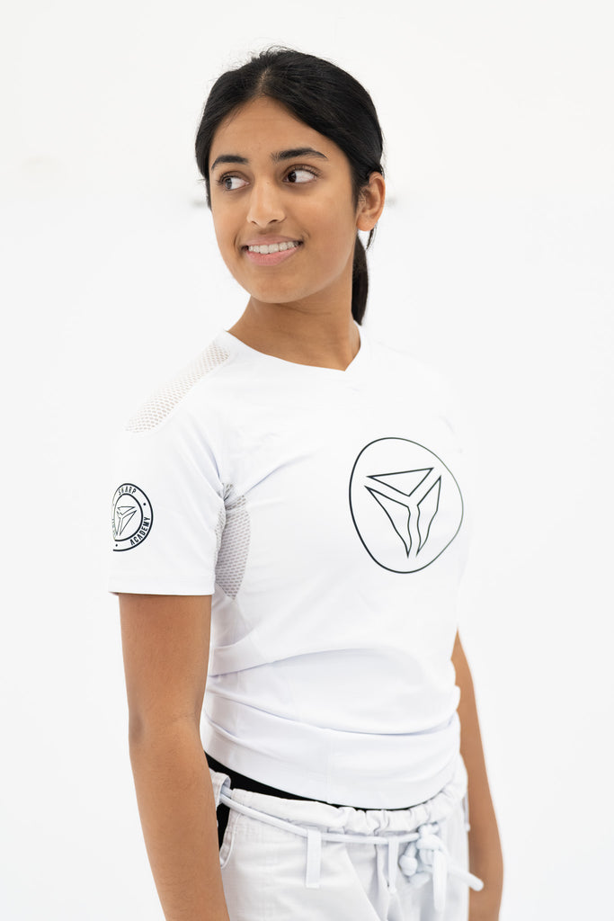 Female White Rank Pro Rash Guard