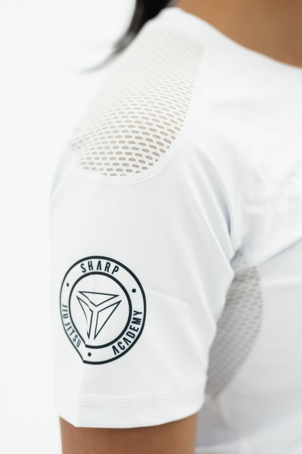 Female White Rank Pro Rash Guard